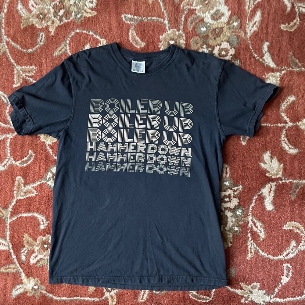 Purdue Boiler Up Hammer Down Black Graphic T-Shirt Medium